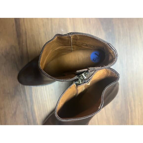 Frye Womens 7.5 Leather Dark Brown Ankle Boot Bootie Western 3475388-DBN - Picture 7 of 11